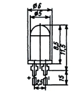 АЛ336В диод светоизлучающий фото 2