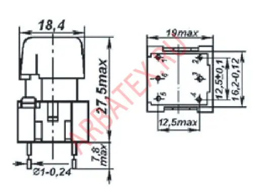 ПКБ1-2 переключатель черный фото 3