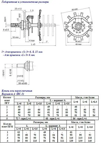 ПГК-5П3Н-К8 переключатель галетный фото 4