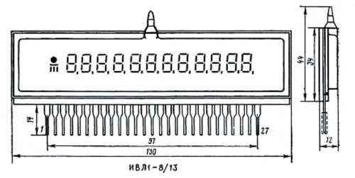 ИВЛ1-8/13 индикатор вакуумный люминесцентный фото 2