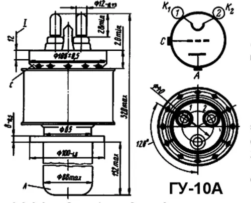 ГУ-10А генераторный триод фото 2